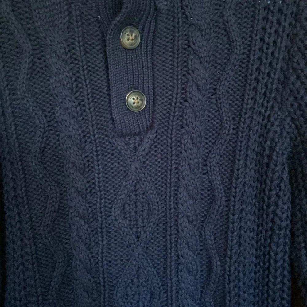 NWT GAP 5t blue cable sweater with fuzzy collar